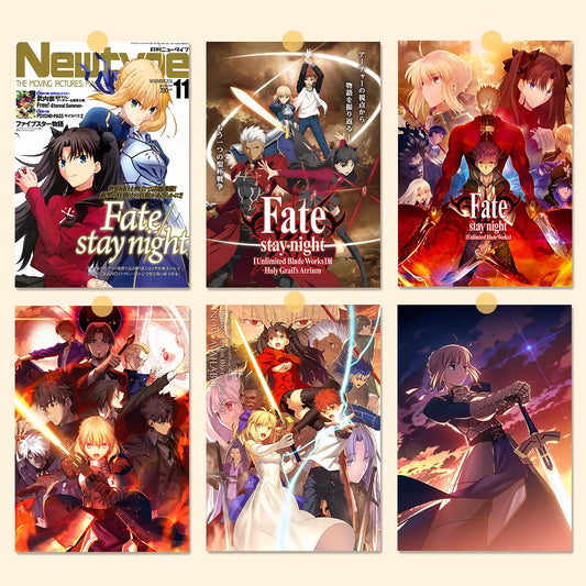 Anime Fate Stay Night Frameless Canvas Painting 2D Illustration Poster