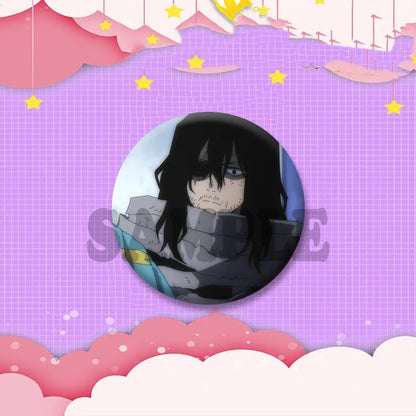 Game Anime Shota Aizawa Cosplay Badge Pin SPTE Plastic Snap-in Brooch
