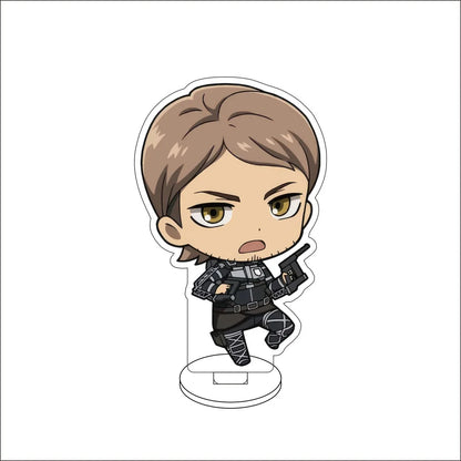 10CM Anime ‌Attack on Titan Cos Eren Jaeger Mikasa Ackerman Levi Ackerman Hanji Zoe Figure Acrylic Stand Cute Ornaments Gifts
