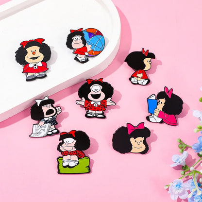 Mafalda Character Enamel Pin