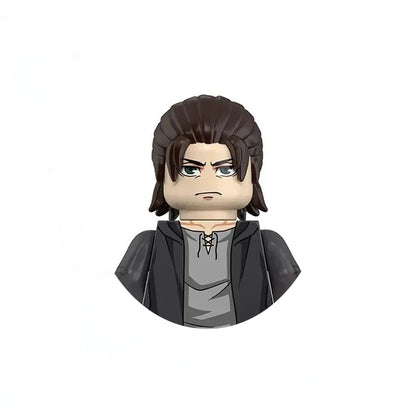 Anime Attack on Titan Building Blocks Keychain Mini Figure Keyring Collectible Toy Pendant for Bag Accessories Fans Gift