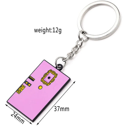 Voikukka Jewelry 2 Colors TV Show Friends Monica's Door Keychain Central Perk Coffee Time KeyChain For Women Men Car Keyring