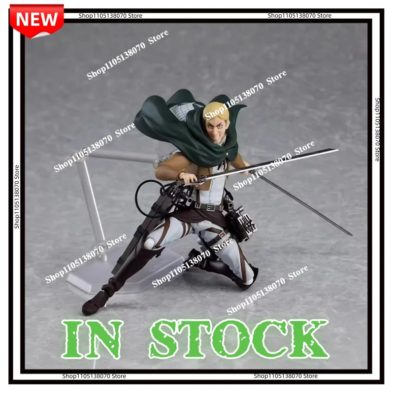 In Stock Figma 446 Attack On Titan Erwin Smith In Stock Anime Action Figure Collectible Model Toy For Fans Desktop Decoration