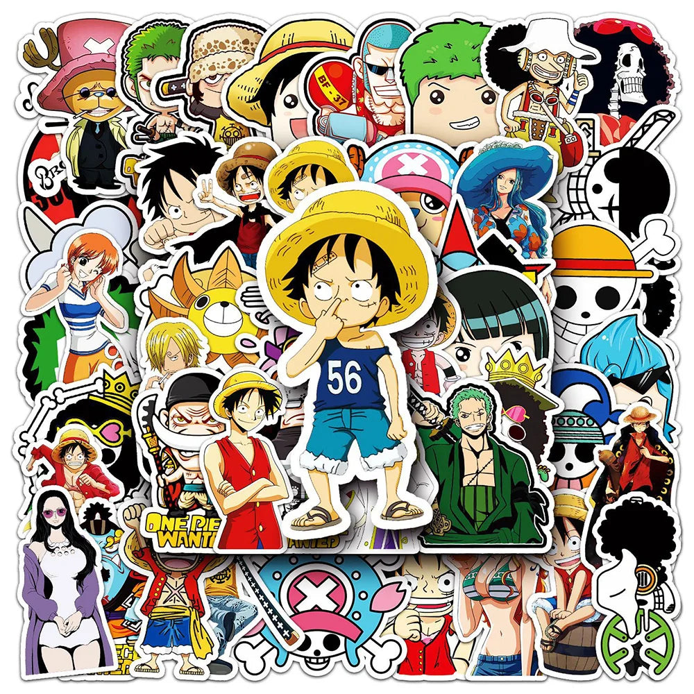 50/100pcs Cartoon Mix Anime Stickers Attack On Titan Jujutsu Kaisen Decals Skateboard Laptop Car Motorcycle Waterproof Sticker