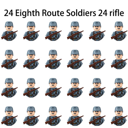 24pcs/batch WW2 Military Character WW2 Army Building Blocks Military Soldier Character Building Blocks Kids Holiday Gift Toys