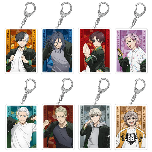 Wind Breaker character Hayato Suo Toma Hiragi Ren Kaji Jo Togame Haruka Sakura square Acrylic keychain Bag pendant Anime Toy