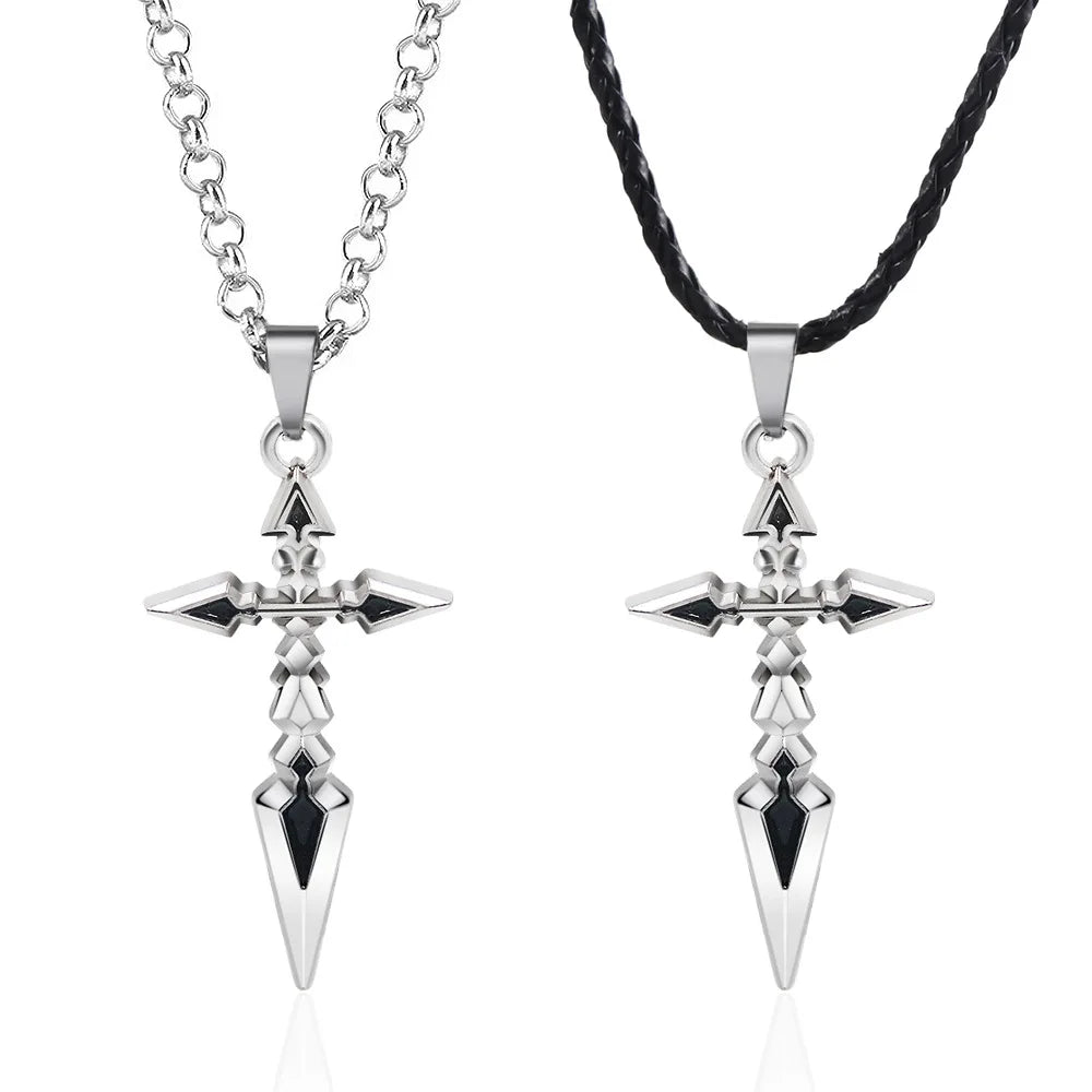 Anime Fate Stay Night Necklace Zero Saber Altolia Pandragong Cosplay Unisex Cross Pendant Necklaces Jewelry Accessories Choker