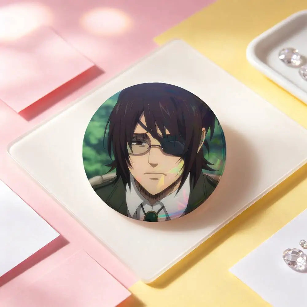 Hange Zoe Attack On Titan Anime Badges 25 32 44 58 75 Mm Round Cosplay Pin Bag Decor Fans Collect Friends Gifts Brooch Souvenir