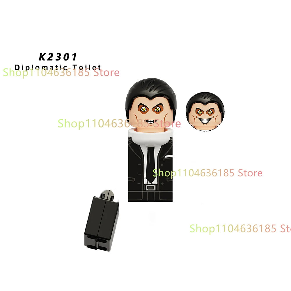 New KDL DJ Upgrade War-Damaged Skibidi Toilet Man Figures Anime Block Toys TvMan Titan Bricks Model Toy For Kid Birthday Gift