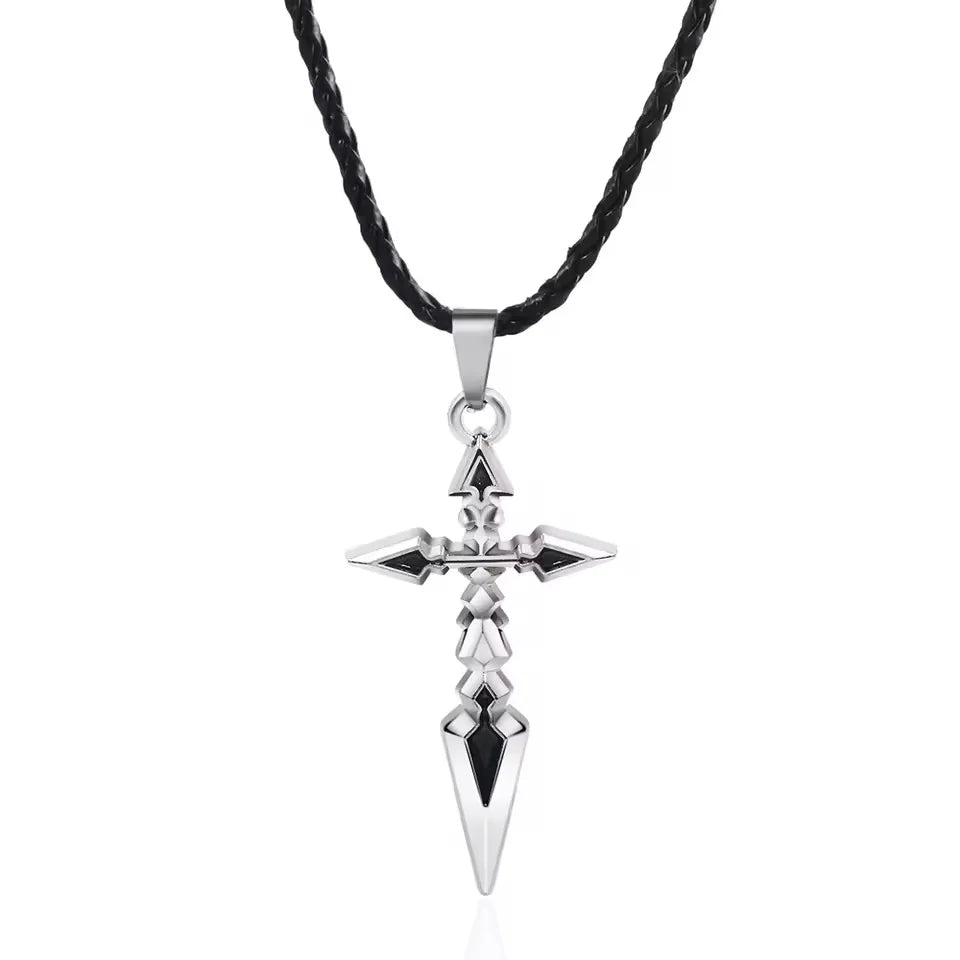 Anime Fate Stay Night Necklace Zero Saber Altolia Pandragong Cosplay Unisex Cross Pendant Necklaces Jewelry Accessories Choker
