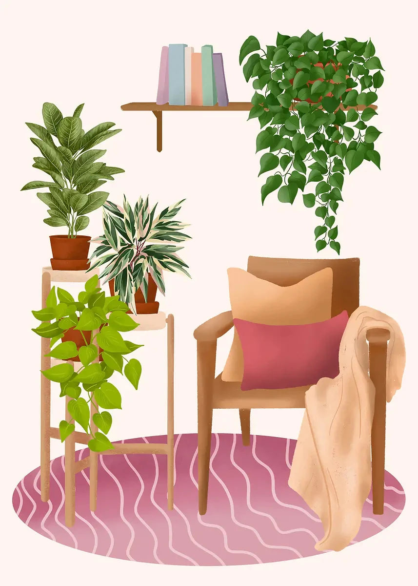 Trendy Cute Plants On A Shelf Posters Modern Quirky Plant Minimalism Prints Canvas Painting Wall Pictures Home Living Room Decor