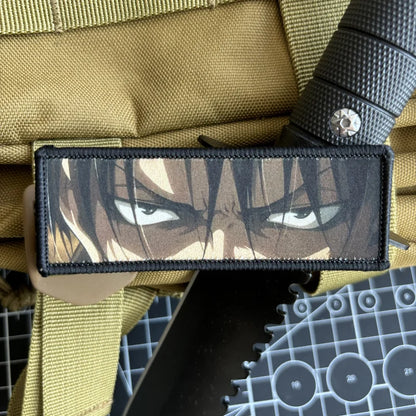 Levi Ackerman Eyes Morale Badge Hook and Loop Attack on Titan Anime Patch Printing Commander Tactical Military Backpack Sticker