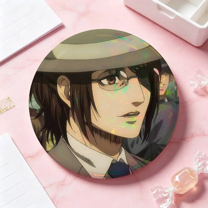 Hange Zoe Attack On Titan Anime Badges Button Round Creative Pin Brooch Badge Bag Decor Accessories Fans Collect Friends Gifts