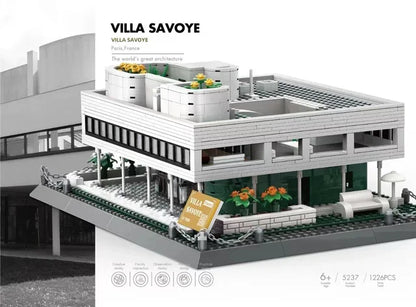 MOC World Famous Architecture Edifice Opera House Building Blocks Villa Savoye Bridge Tower Toy Children Birthday Christmas Gift