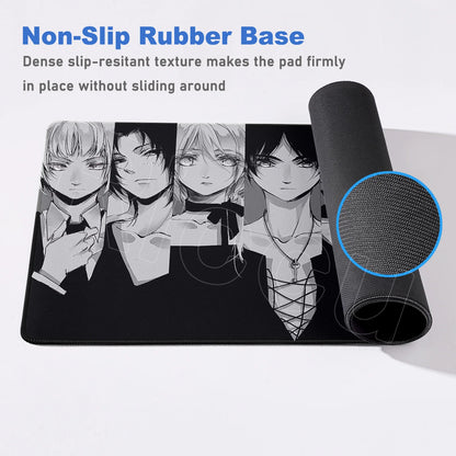 New HD Printing Attack on Titan Anime Desk Mat Large Lock Edge Mouse Pad Computer Mousepad Gaming Laptop Keyboard Mouse Mats Rug