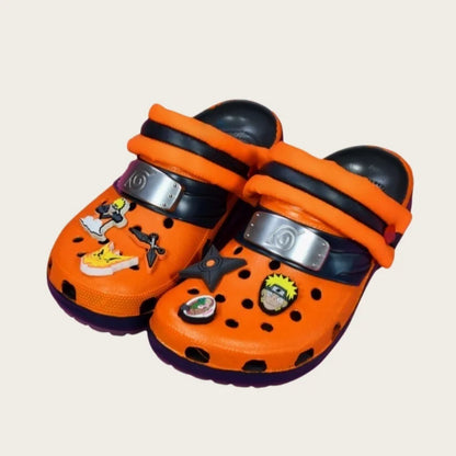 Anime Naruto Akatsuki Cartoon New Uchiha Itachi EVA Waterproof Slippers Beach Shoes Sandals Casual Breathable Ankle-Wrap Shoes