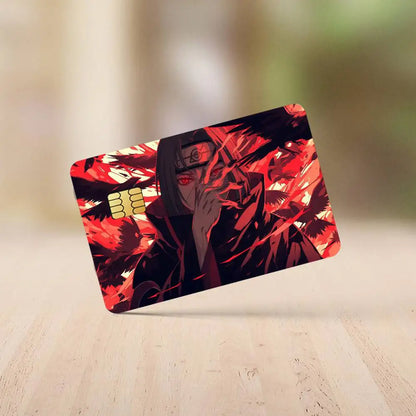 Anime N-NARUTO U-Uchiha I-Itachi Credit Card Stickers Skin For Bank Debit Decorative Protection 4PCS Anti-scratch Waterproof