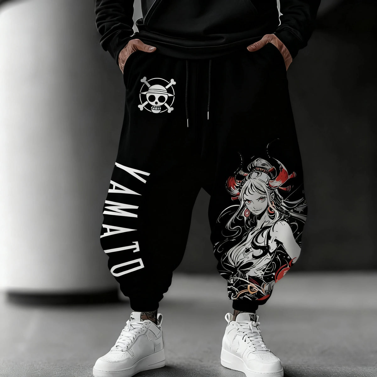 ONE PIECE Anime Yamato Printed Sweetpants 2025 Autumn/Winter Men's New Hip Hop Trend Y2K Casual Loose Sports Tapped Pants