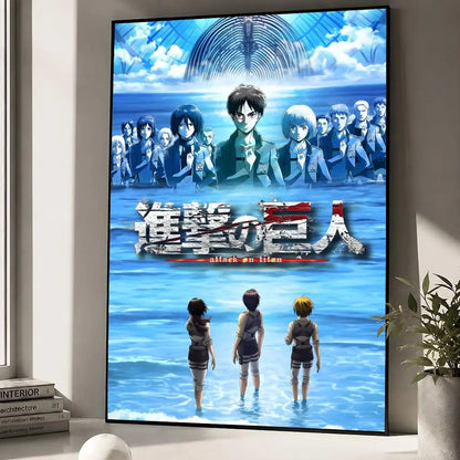 Anime Attack On Titan Eren Yeager Poster Peel And Stick Wall Art PP Waterproof HD Bedroom Living Room Home Decor Gift