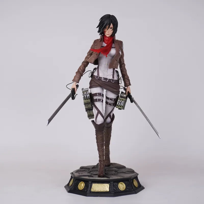 New 30cm Attack On Titan Mikasa Action Figure Collectible Statue Desktop Decoration Anime Model Trendy Toy Gift For Collectors