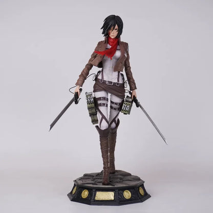New 30cm Attack On Titan Mikasa Action Figure Collectible Statue Desktop Decoration Anime Model Trendy Toy Gift For Collectors