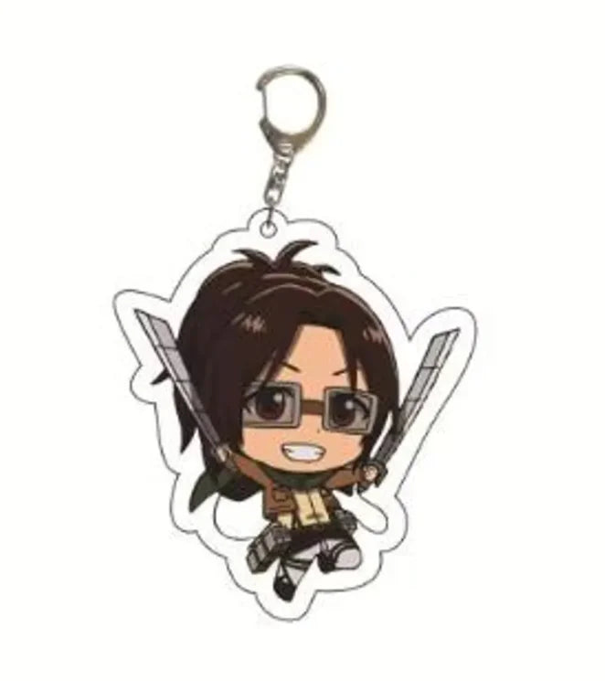 6Cm Acrylic Keychain Bag Pendant for Attack on Titan Eren Erwin Hange Cartoons Backpack Decoration Pendant Cute Anime Fan Gift