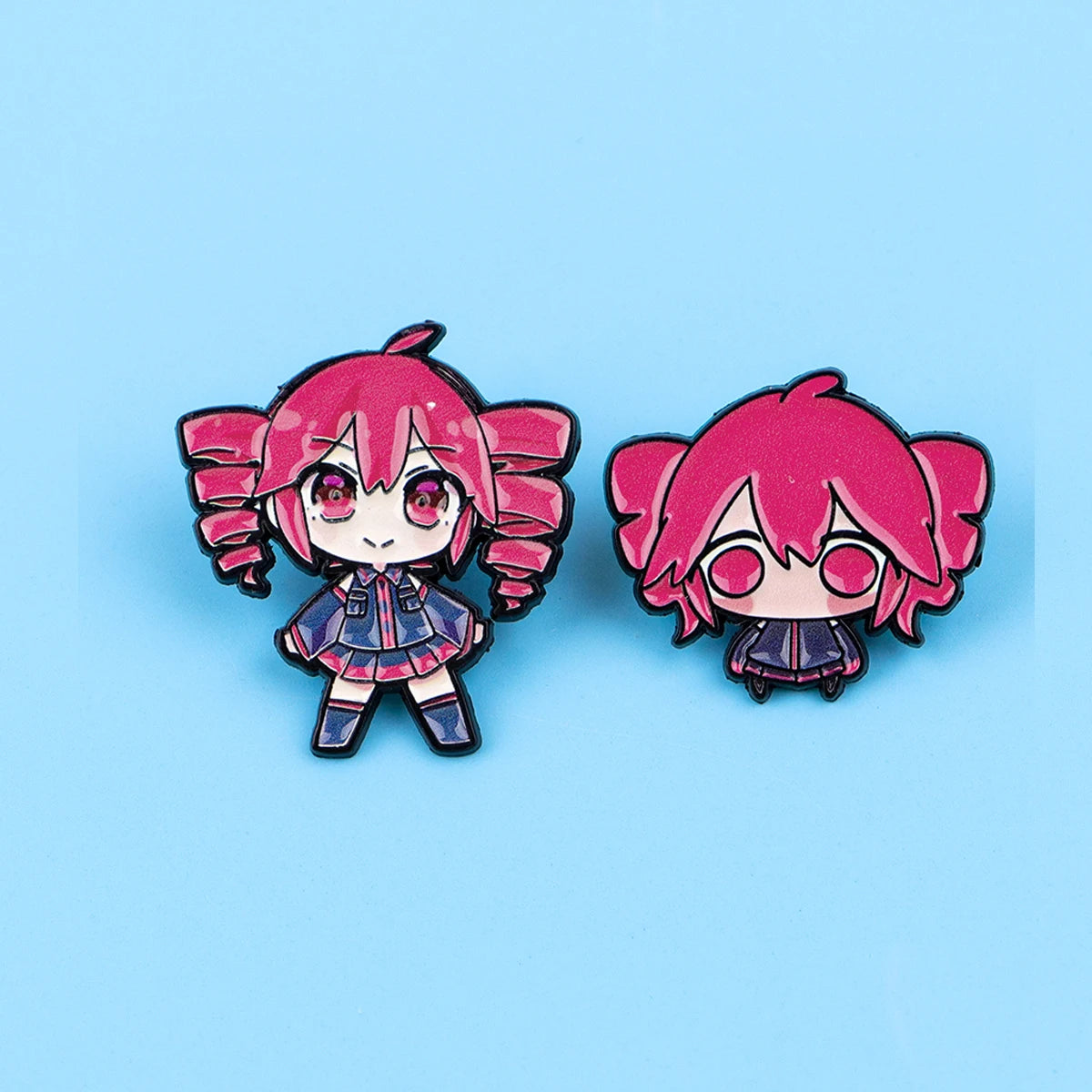 Cute Pink Girl Brooches on Clothes Lapel Pins for Backpack