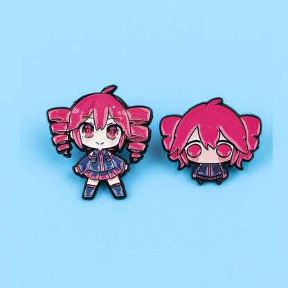Cute Pink Girl Brooches on Clothes Lapel Pins for Backpack