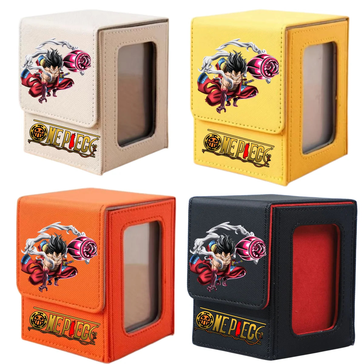 ONE PIECE Luffy Zoro Trading Card Deck Box with Window Cartoon Magnetic Closure Game Card Deck Holder Jewelry Organiser Case