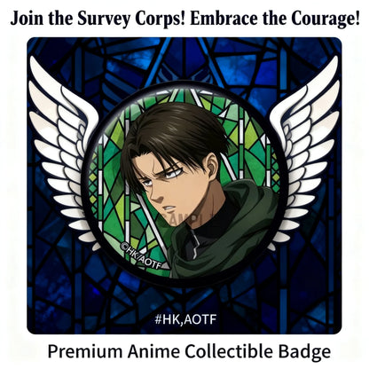 Attack on Titan Levi Ackerman Erwin Smith Anime Manga Series Character Metal Tin Pin Badge Collectible Merchandise Fan Gift