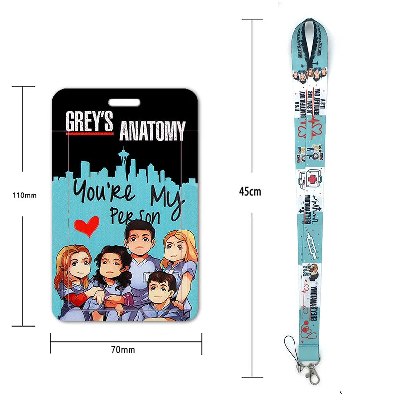 100 Styles Anatomy Credential Holder Keychains Neck Lanyard Pass Card Anime Credit Card Holder Keychain Straps Wholesale