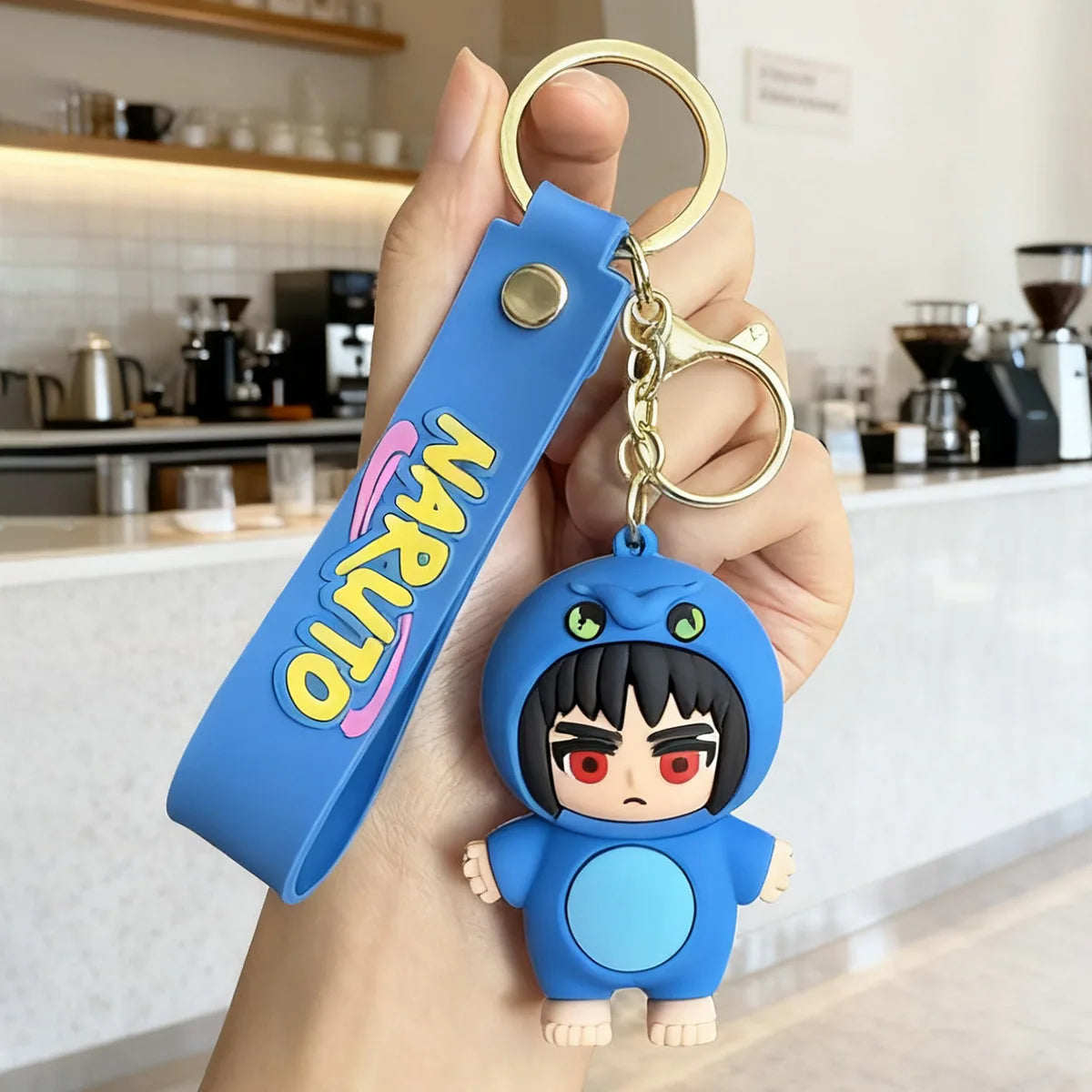 Q version of Naruto cartoon character key chain cartoon PVC doll pendant car key chain backpack jewelry fans collect gifts.