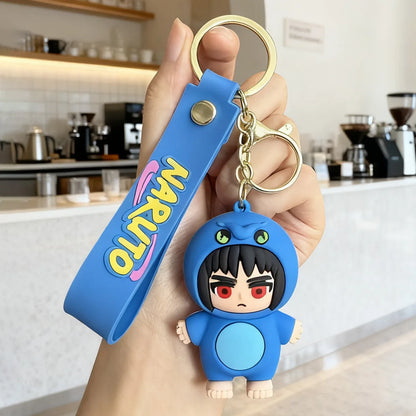 Q version of Naruto cartoon character key chain cartoon PVC doll pendant car key chain backpack jewelry fans collect gifts.