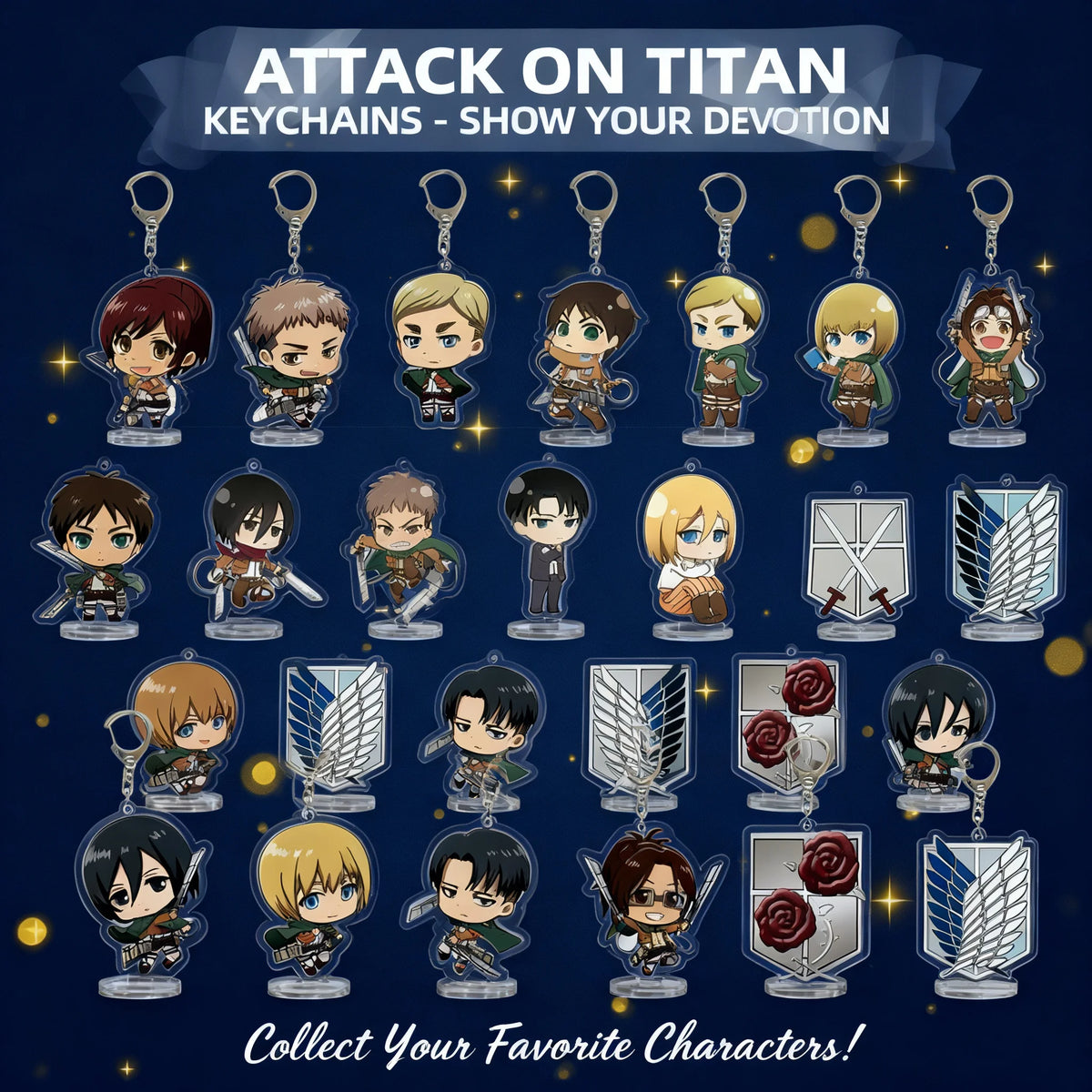Attack on Titan Acrylic Keychain Custom Logo Print School Bag Creative Pendant Wholesale Stock