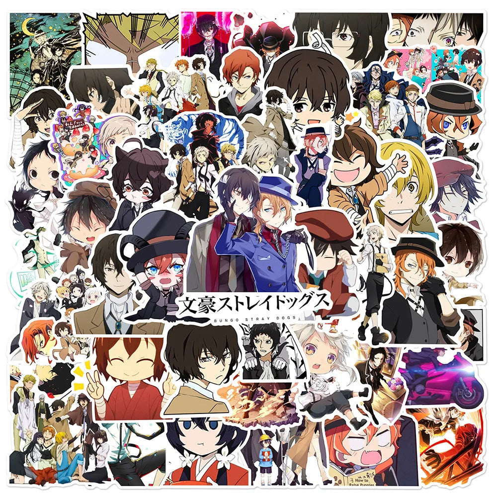 50/100pcs Cartoon Mix Anime Stickers Attack On Titan Jujutsu Kaisen Decals Skateboard Laptop Car Motorcycle Waterproof Sticker