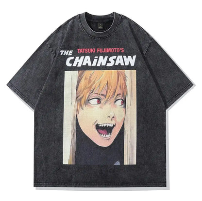 Attack on Titan Mikasa Ackerman Vintage Rock Band-style Wash Print T Shirt Men 2026 Summer Black Oversized Tee Anime Streetwear