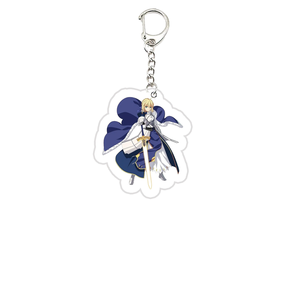 Acrylic Fate Stay Night Keyring Key Chains Cute Artoria Pendragon Saber KeyChain Pendant KeyRing for Accessories Bag Fans Gifts