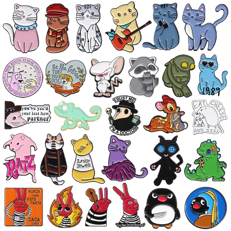 Anime Cats Penguin Enamel Pins
