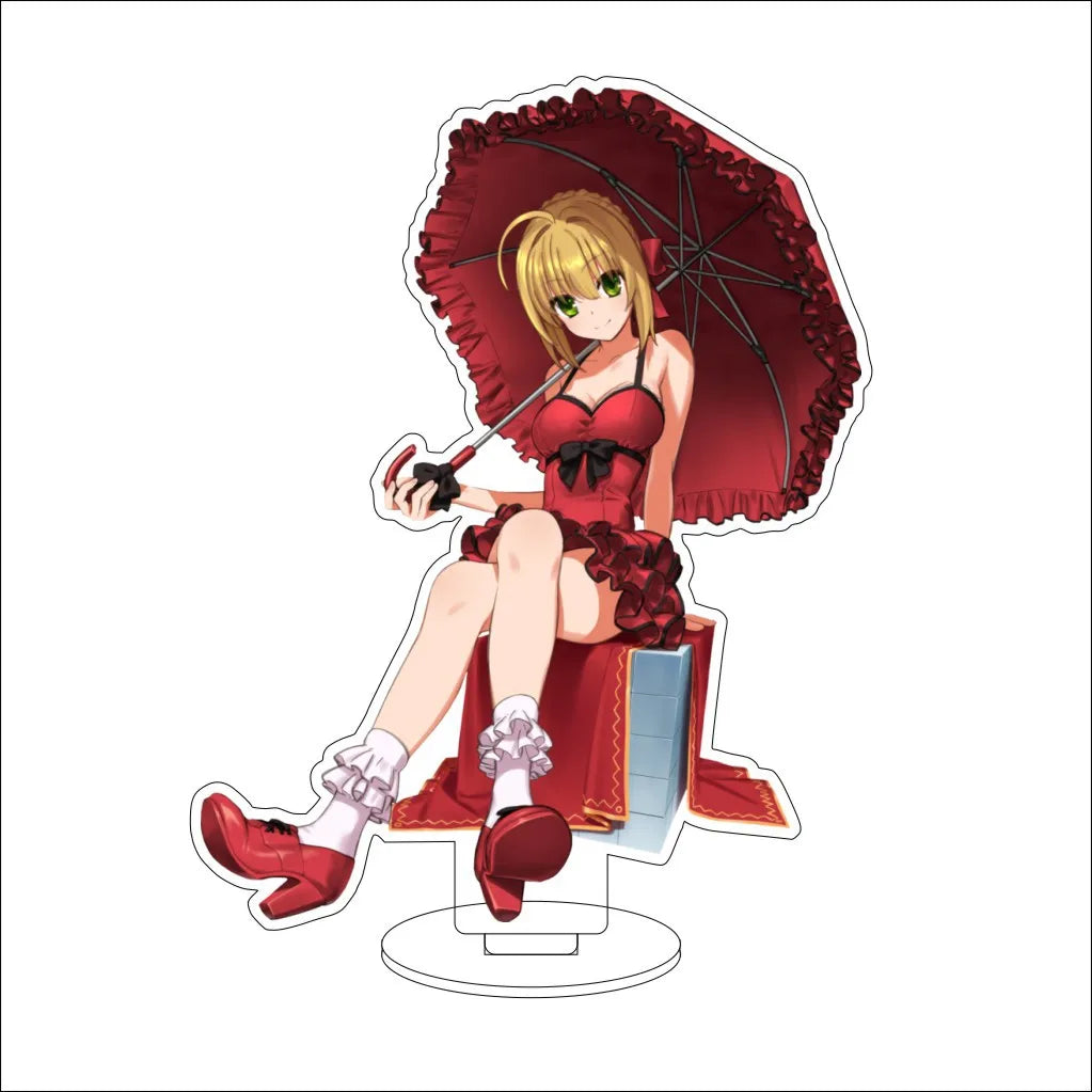 16CM Anime Fate/stay night Altria Pendragon Rin Tohsaka Illyasviel von Einzbern Cos Acrylic Figure Stand Ornaments Gifts