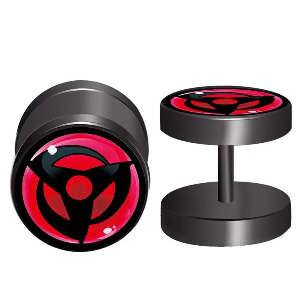 Anime Uzumaki Naruto Figures Earrings Accessories Uchiha Itachi Sharingan Cosplay Party Studs Earrings Toys for Women Girl Gift