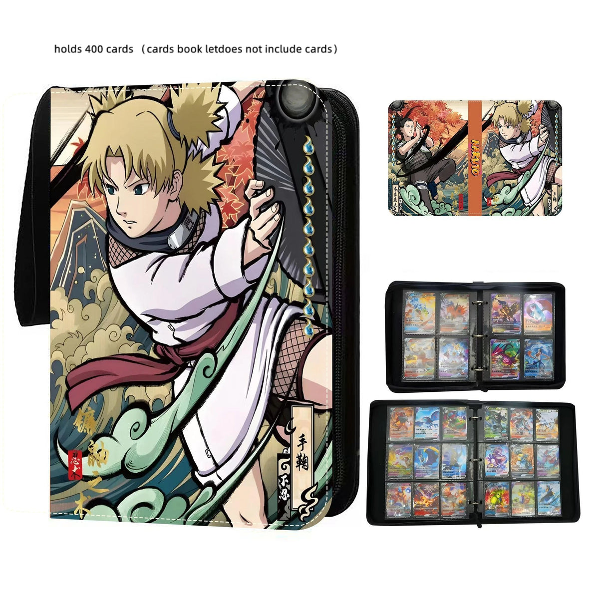 Anime NARUTO 400pcs/900pcs Card Album Book Collection Card Zipper Game Cards Sasuke Sakura Kakashi Binder Holder kids toy Gift