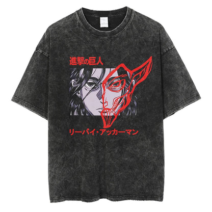 Harajuku Anime Attack on Titan Levi Ackerman Print Tee