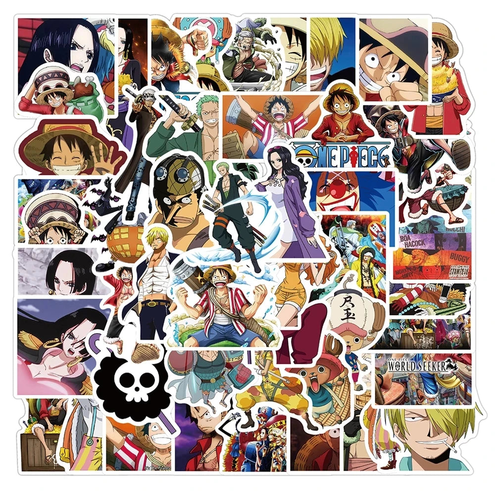 50/100pcs Cartoon Mix Anime Stickers Attack On Titan Jujutsu Kaisen Decals Skateboard Laptop Car Motorcycle Waterproof Sticker