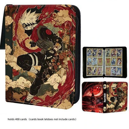 Naruto Card Binder 4/9 Pocket Trading Card Holder Anime Card Binder with 50 Inner Pages Zipper Holder Up To 900 Cards