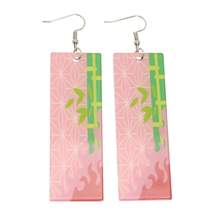 Demon Slayer Tanjiro Hanafuda Earrings