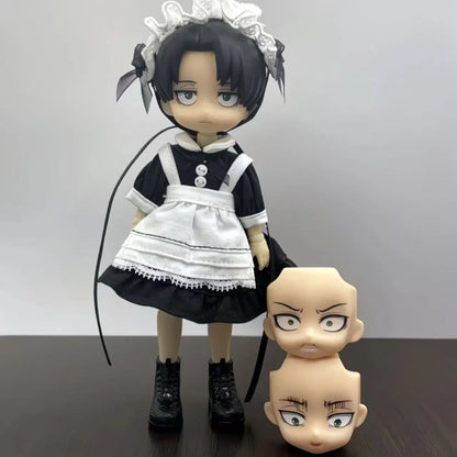 Attack On Titan Levi Ackerman Bjd Ob11 Doll Anime Action Figure Kawaii Model Toy Girls Collectible Ornaments Kids Christmas Gift