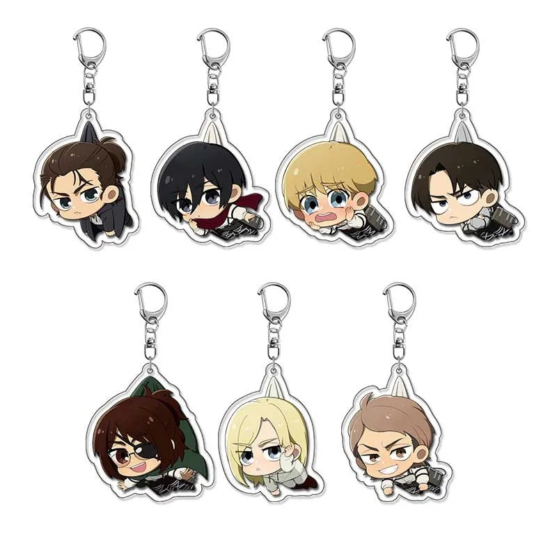 Attack On Titan Eren Jäger Anime Acrylic Keychain Jewelry Animation Products Key Chain Bag Charms Creative Pendant Friends Gift