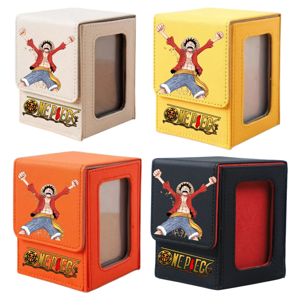 ONE PIECE Luffy Zoro Trading Card Deck Box with Window Cartoon Magnetic Closure Game Card Deck Holder Jewelry Organiser Case