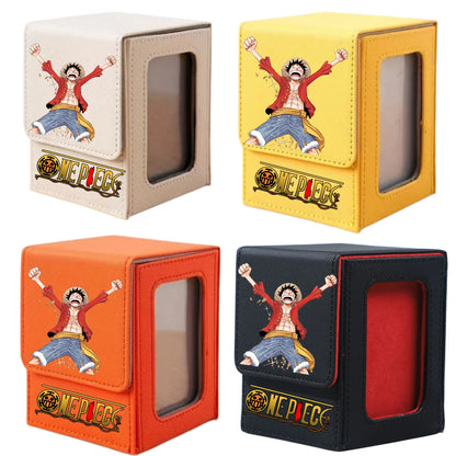 ONE PIECE Luffy Zoro Trading Card Deck Box with Window Cartoon Magnetic Closure Game Card Deck Holder Jewelry Organiser Case