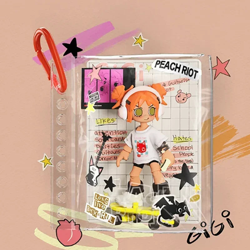POPMART Peach Riot Carry The Music Series Block Pendant Blind Box Original Toys Mystery Box Doll Cute Anime Figure Ornament Gift